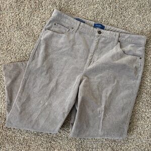 Talbots Gray Corduroy‎ High Rise Straight Leg Pants Size 16
